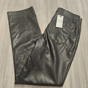 Judy Blue Pants Womens 7/28‎ Black Faux Leather Tummy Control High Rise  NWT